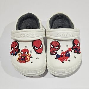 Spider Man Crocs Baby Toddler Boy Size 7 Black Spiderman Classic Clog li…